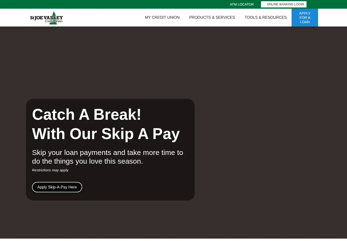Captured homepage of stjoevalleycu.com in the current scan