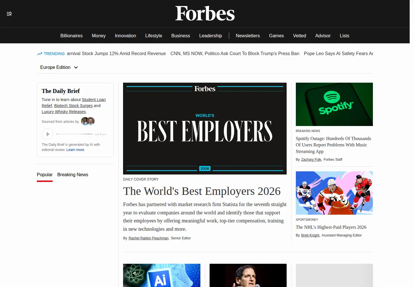 Screenshot of forbes.com