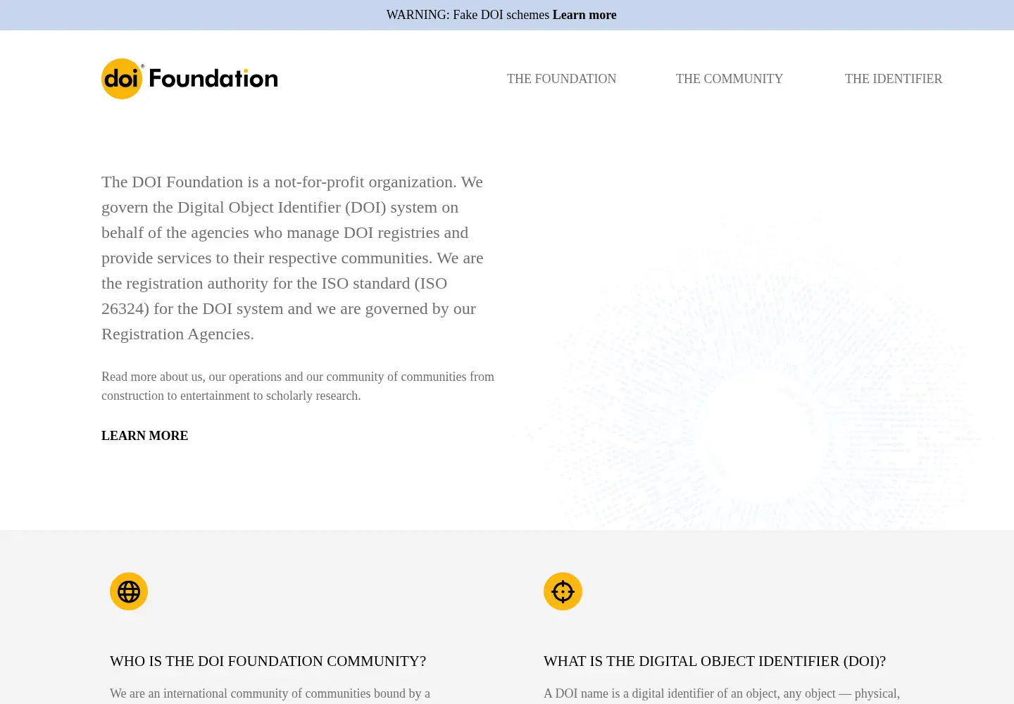 Screenshot of doi.org