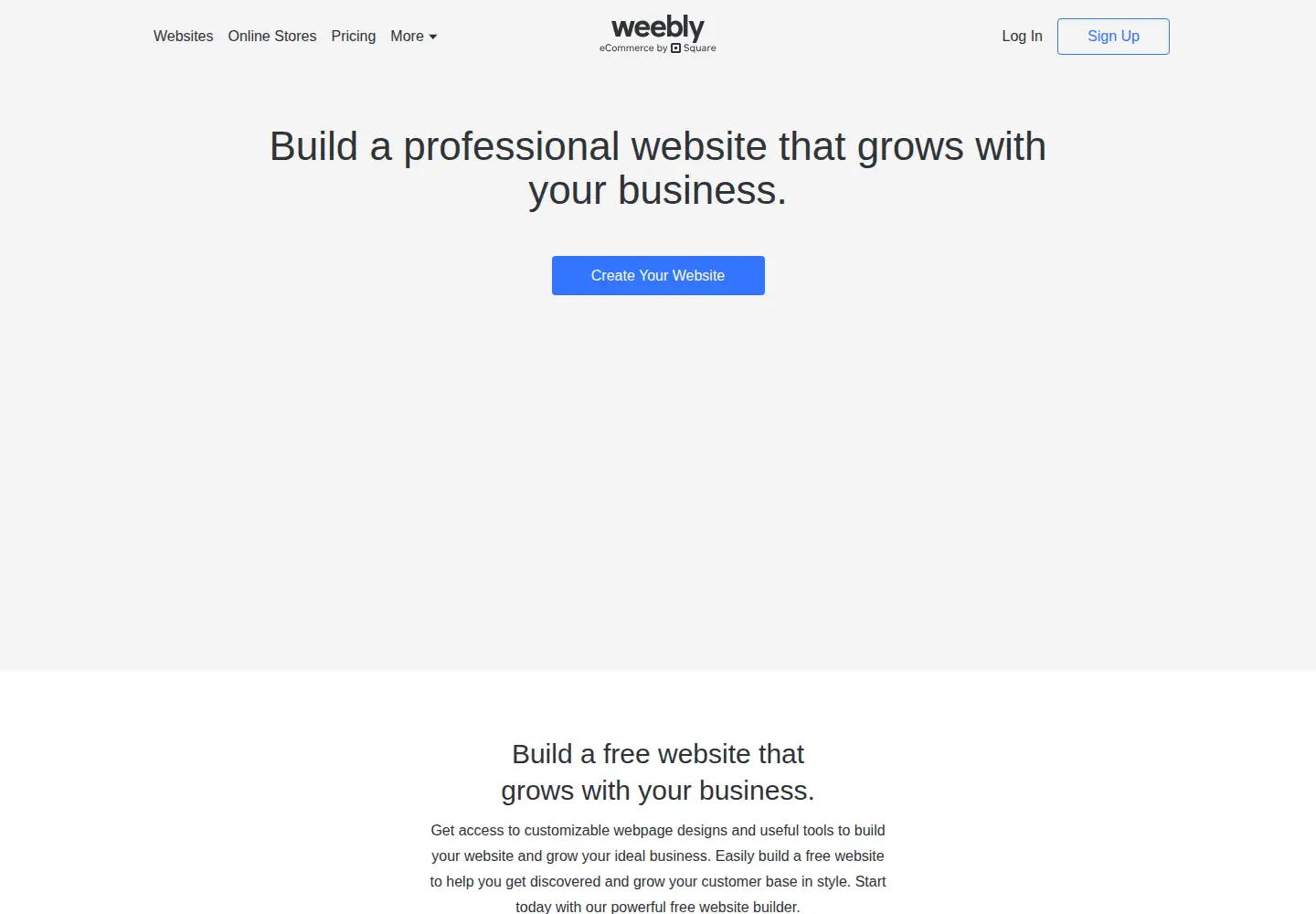 Screenshot of weebly.com