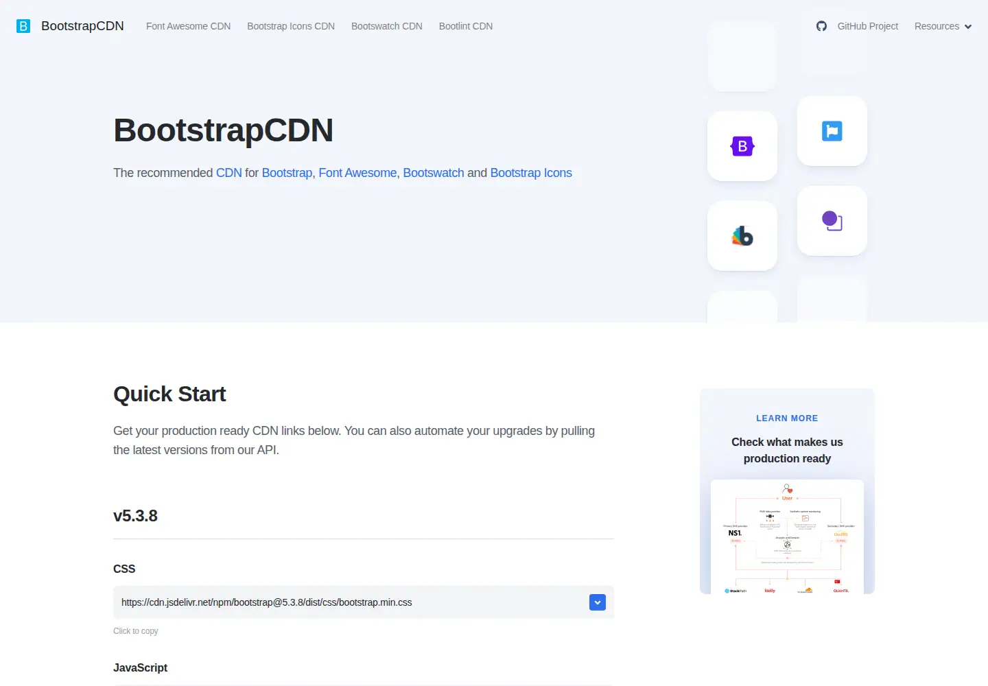 Screenshot of bootstrapcdn.com