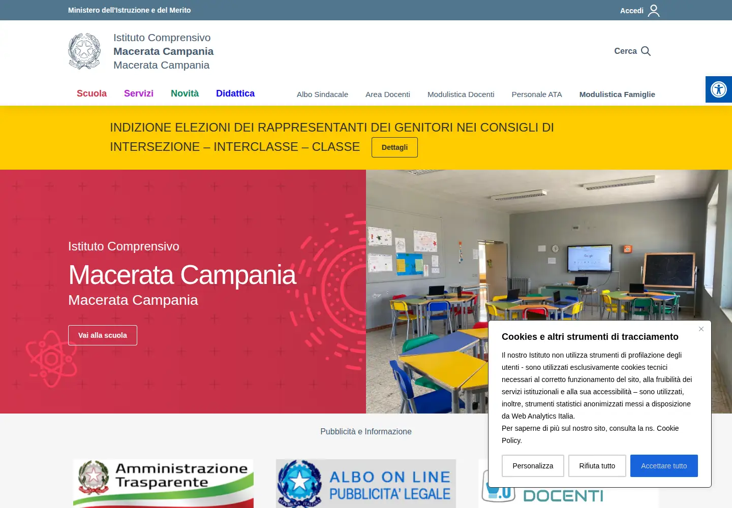 Screenshot of icmaceratacampania.edu.it