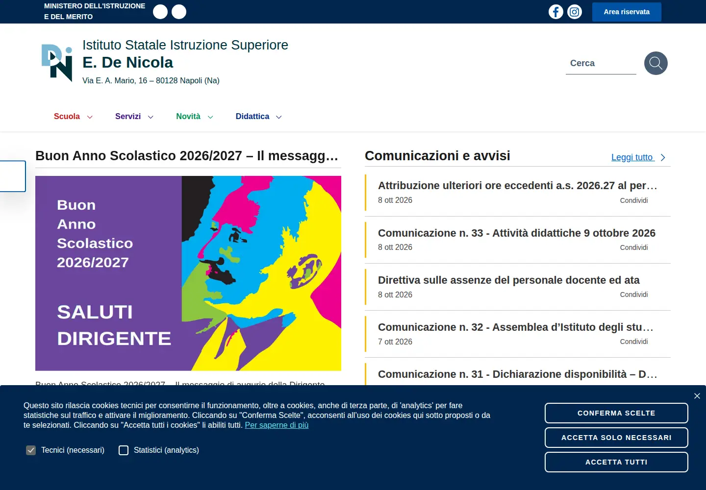 Screenshot of isisdenicola.edu.it