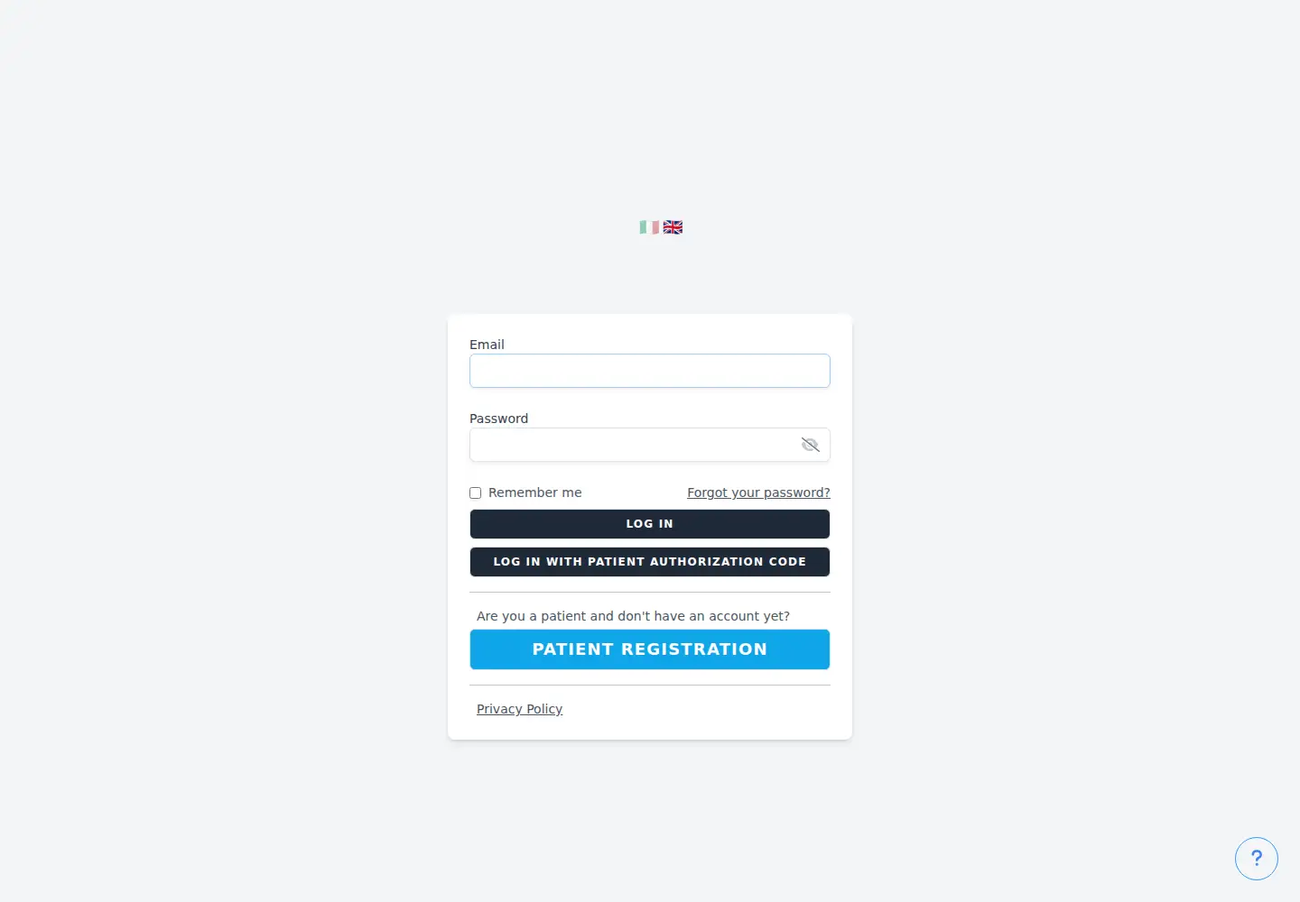 Captured homepage of fibronetcare.it in the current scan