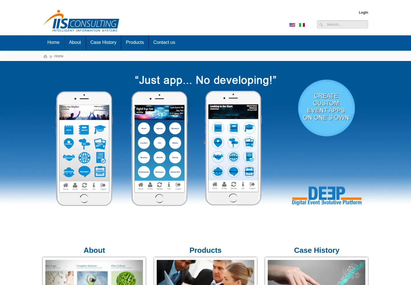 Captured homepage of iisconsulting.it in the current scan