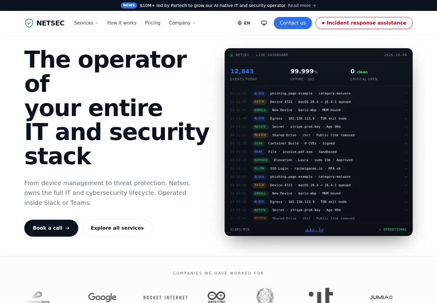 Captured homepage of netsec.it in the current scan