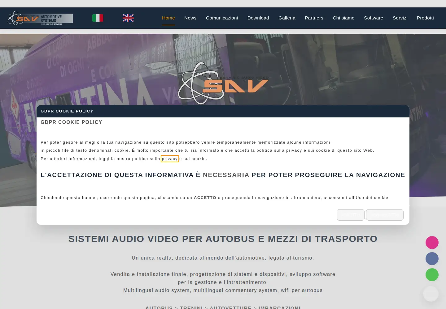 Screenshot of servizioaudiovideo.it