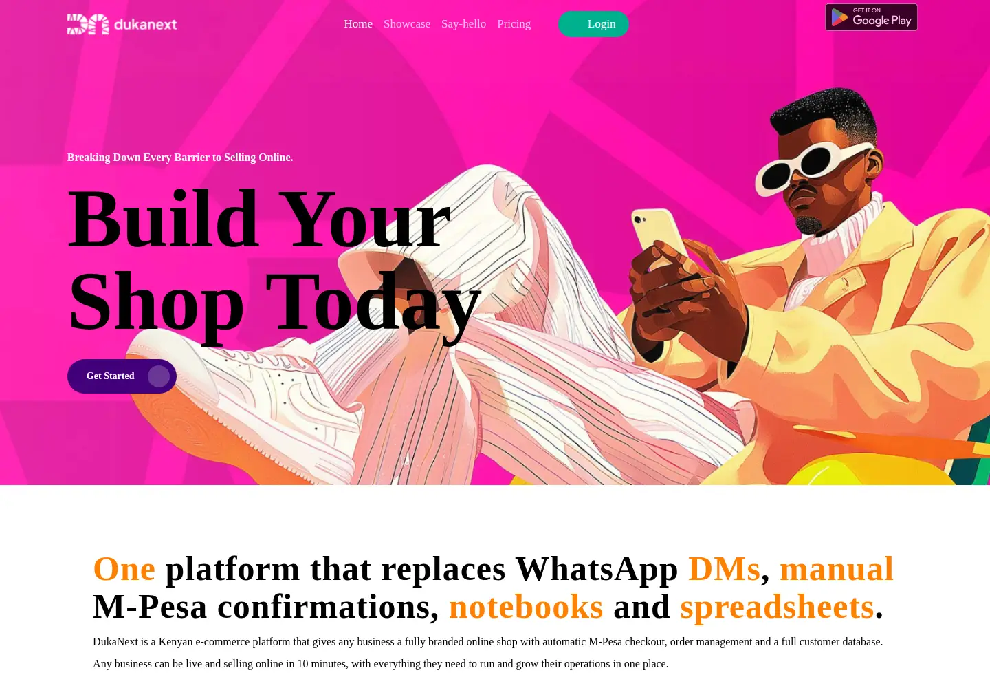 Captured homepage of dukanext.co.ke in the current scan