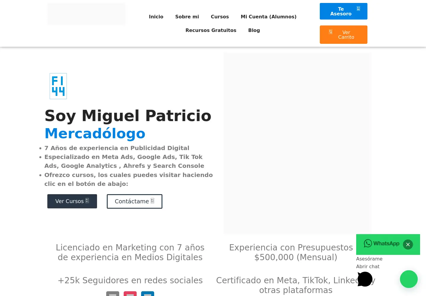 Screenshot of miguel.marketing