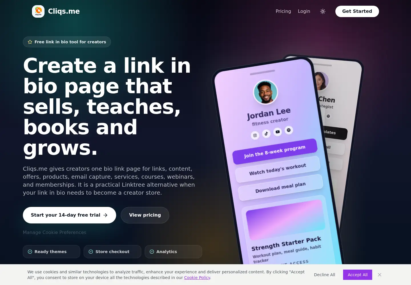 Screenshot of cliqs.me
