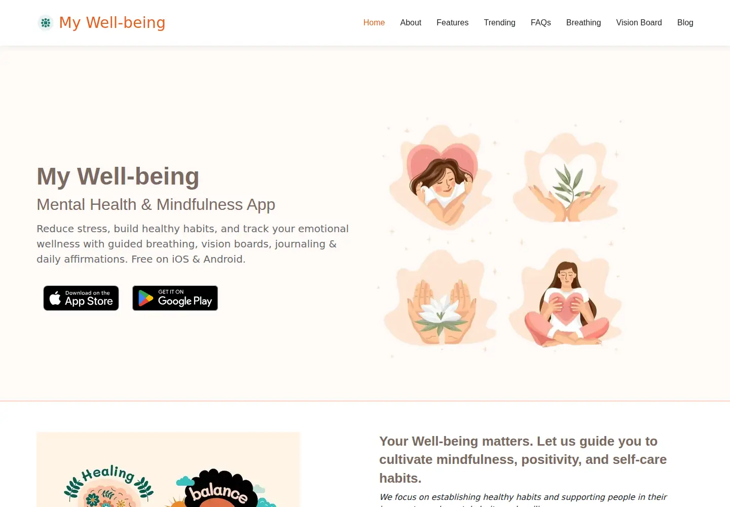 Captured homepage of mywellbeing.me in the current scan