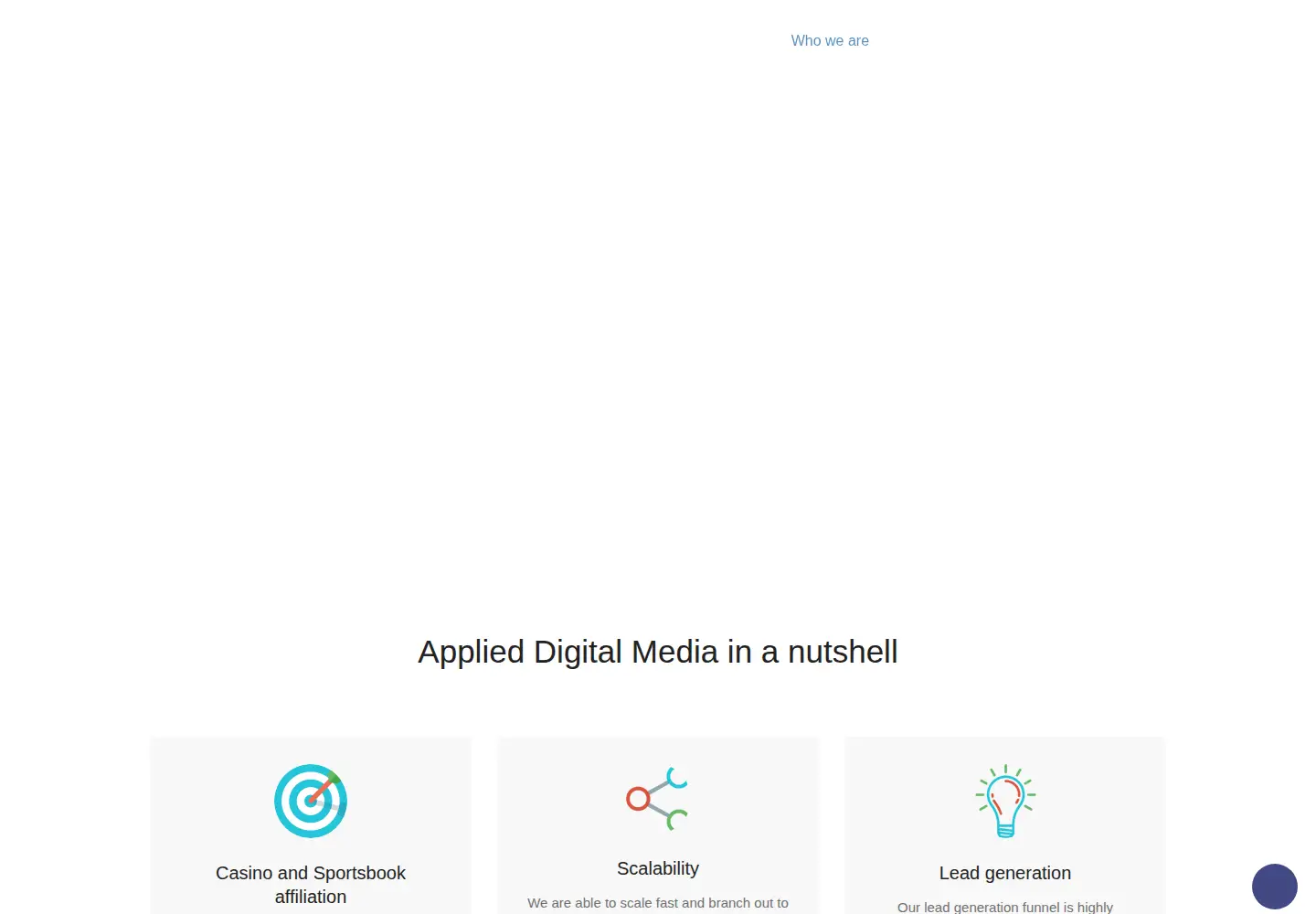 Captured homepage of applieddigital.media in the current scan