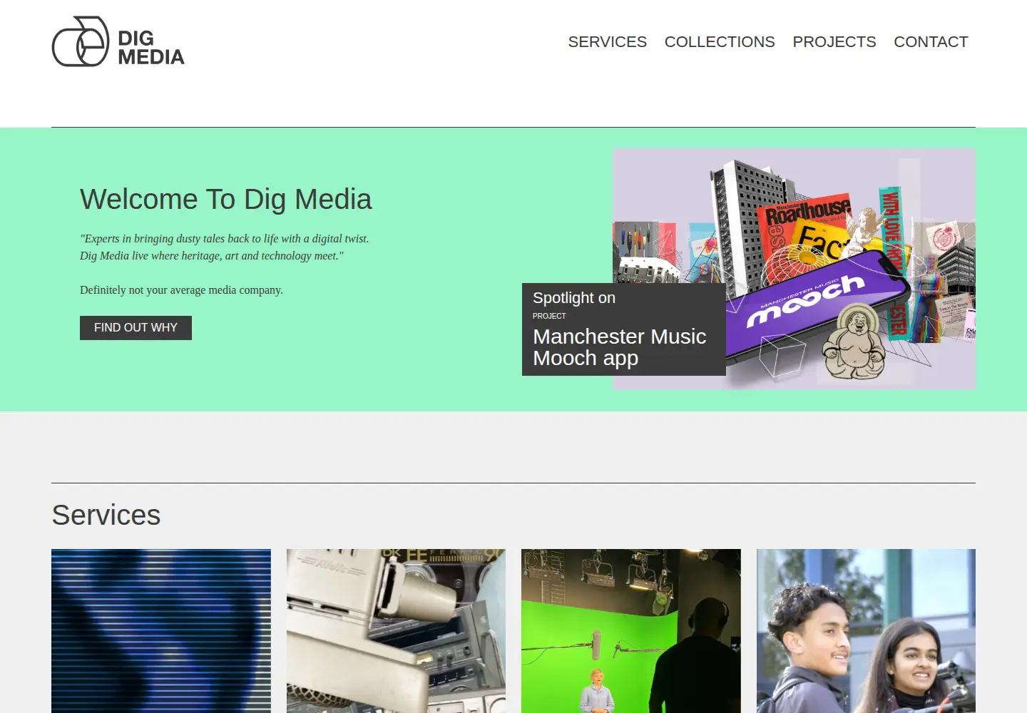 Captured homepage of dig.media in the current scan