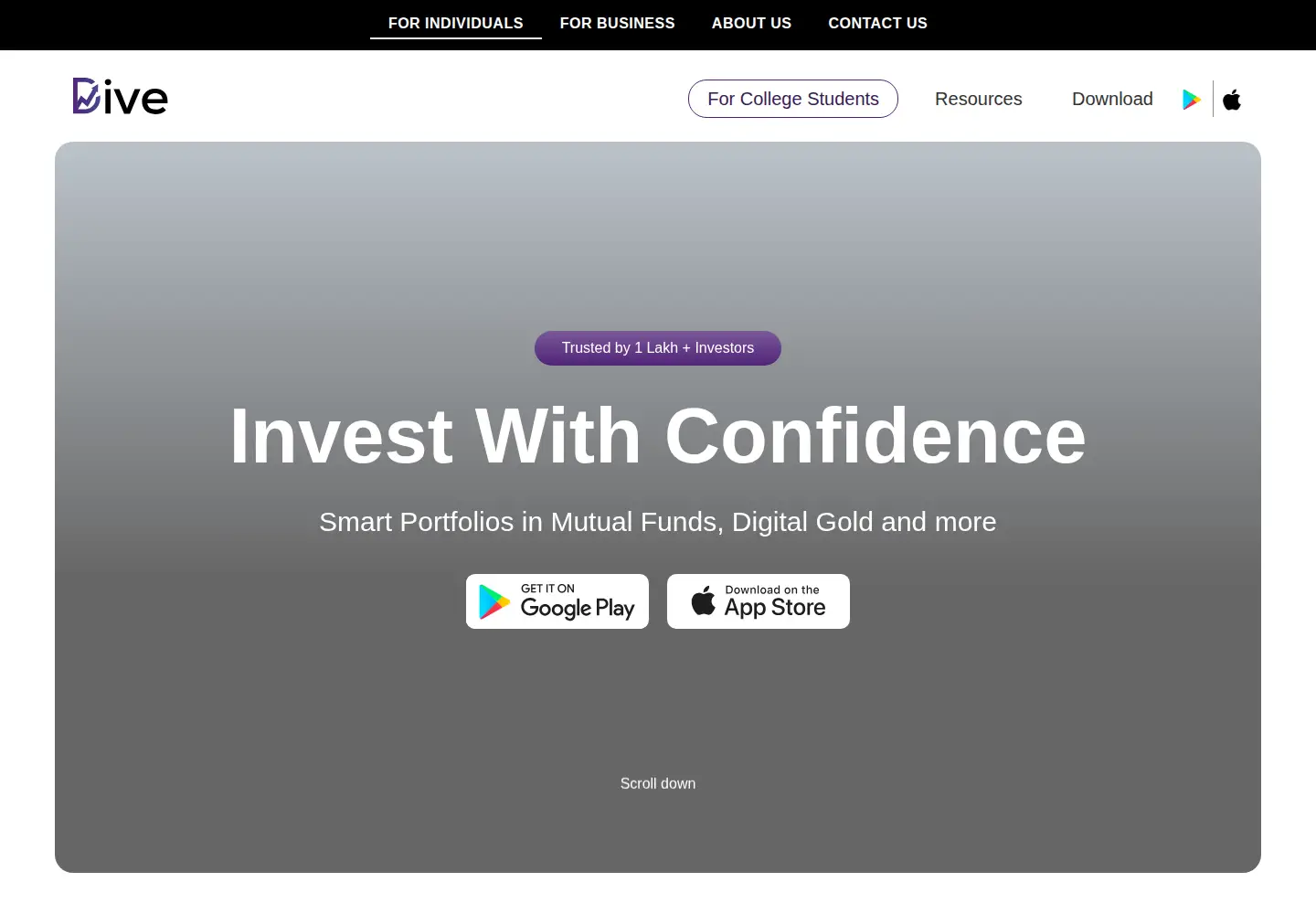 Captured homepage of dive.money in the current scan
