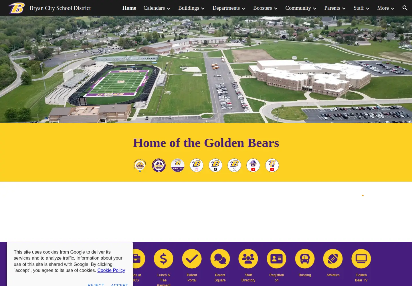 Screenshot of bryanschools.net