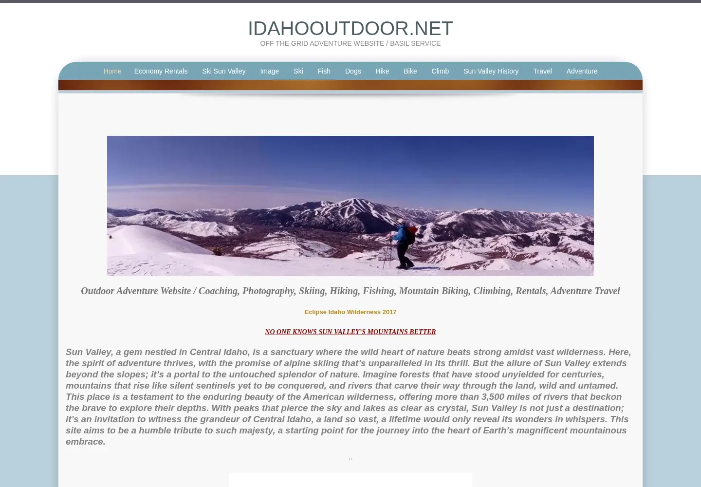 Captured homepage of idahooutdoor.net in the current scan