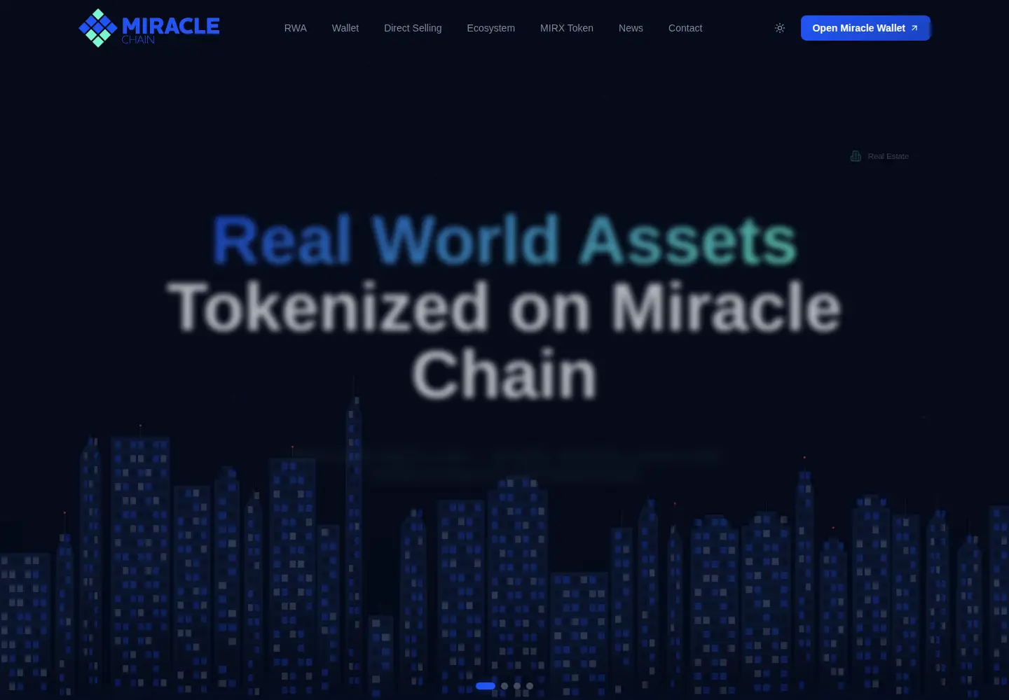 Captured homepage of miraclechain.net in the current scan