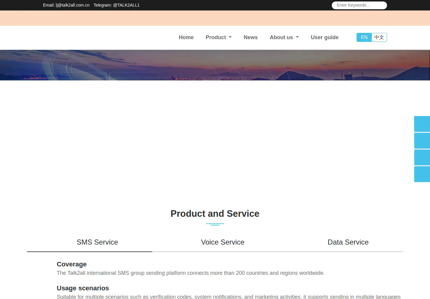 Captured homepage of talk2all.net in the current scan