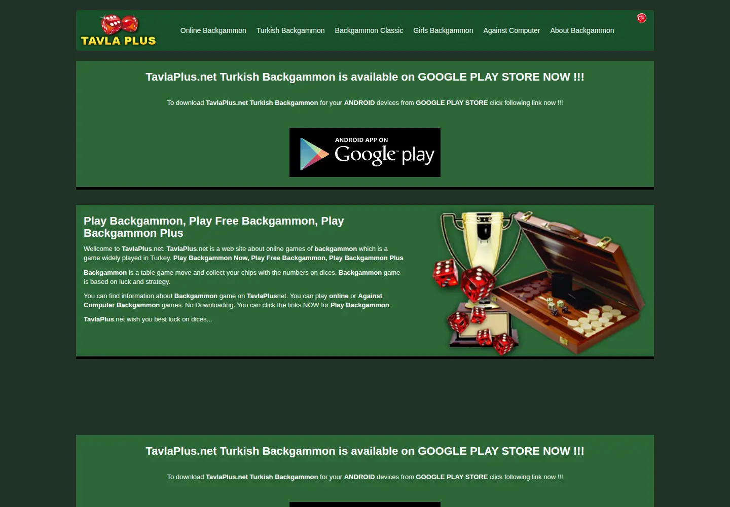 Captured homepage of tavlaplus.net in the current scan