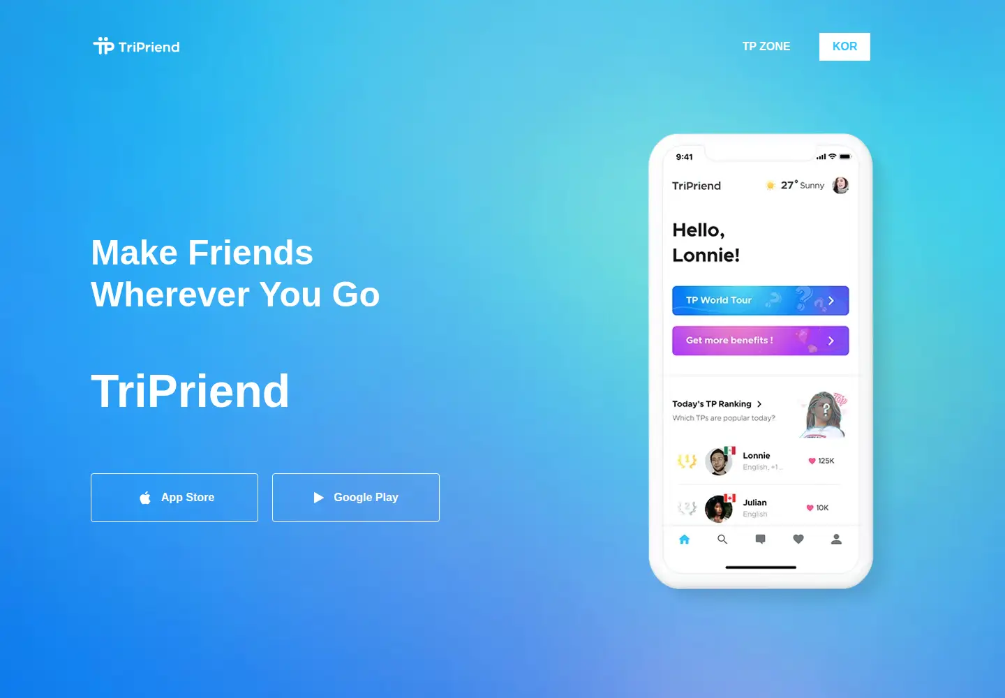 Screenshot of tripriend.net