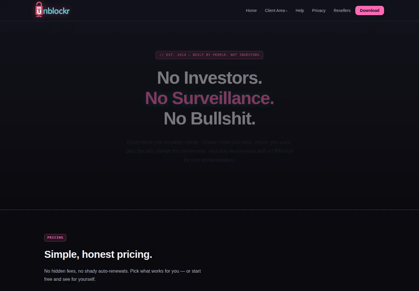 Screenshot of unblockr.net