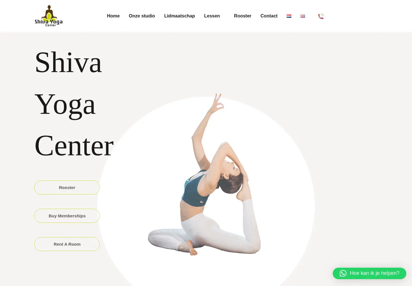 Captured homepage of shivayogacenter.nl in the current scan