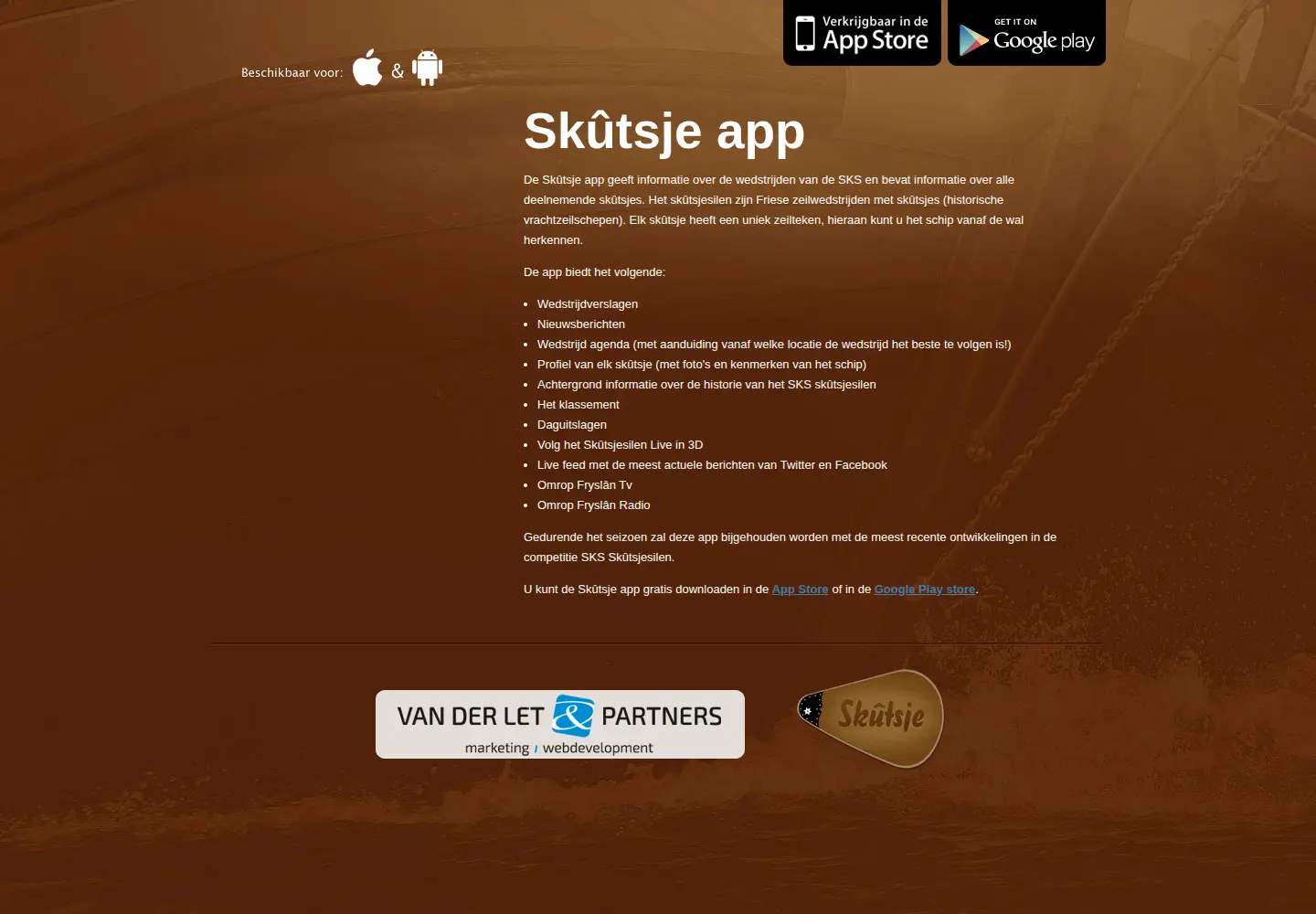 Captured homepage of skutsjeapp.nl in the current scan