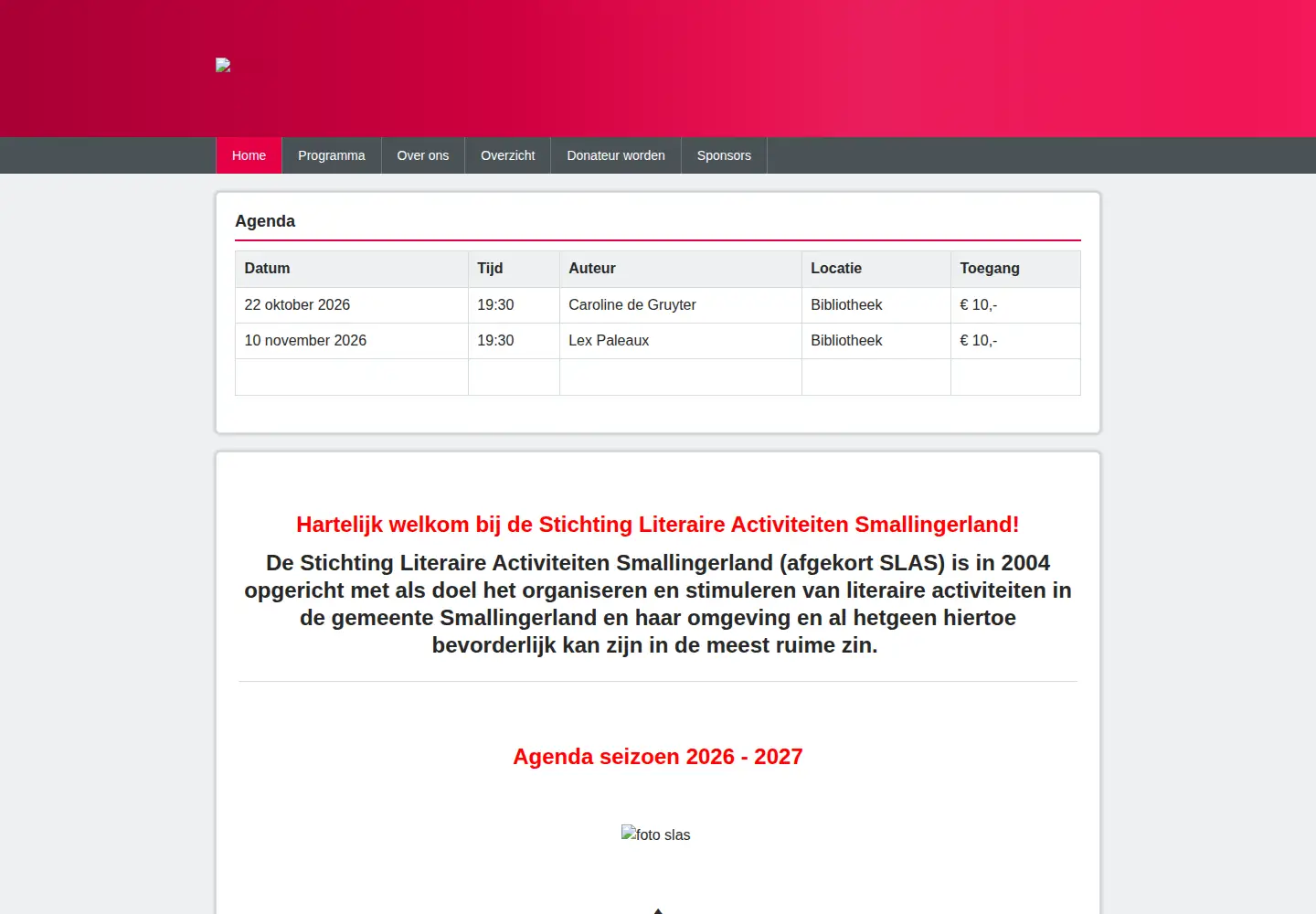 Screenshot of slas.nl