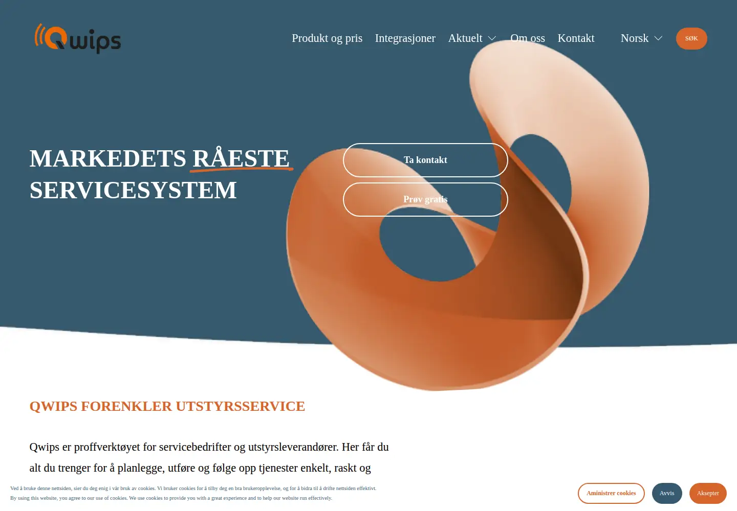 Screenshot of qwips.no