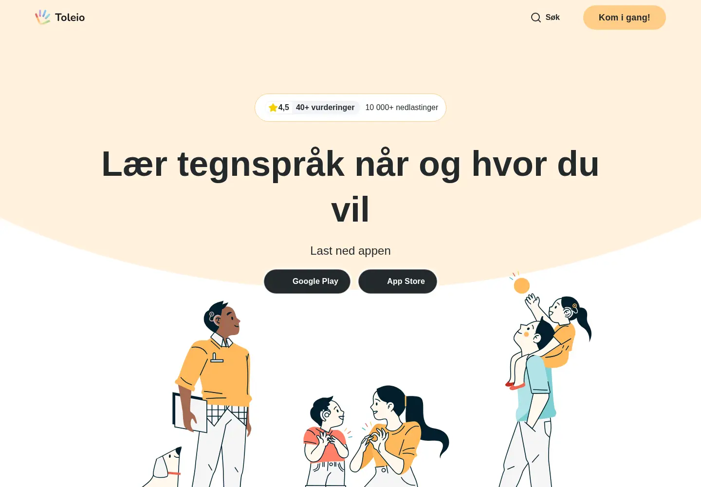 Screenshot of toleio.no