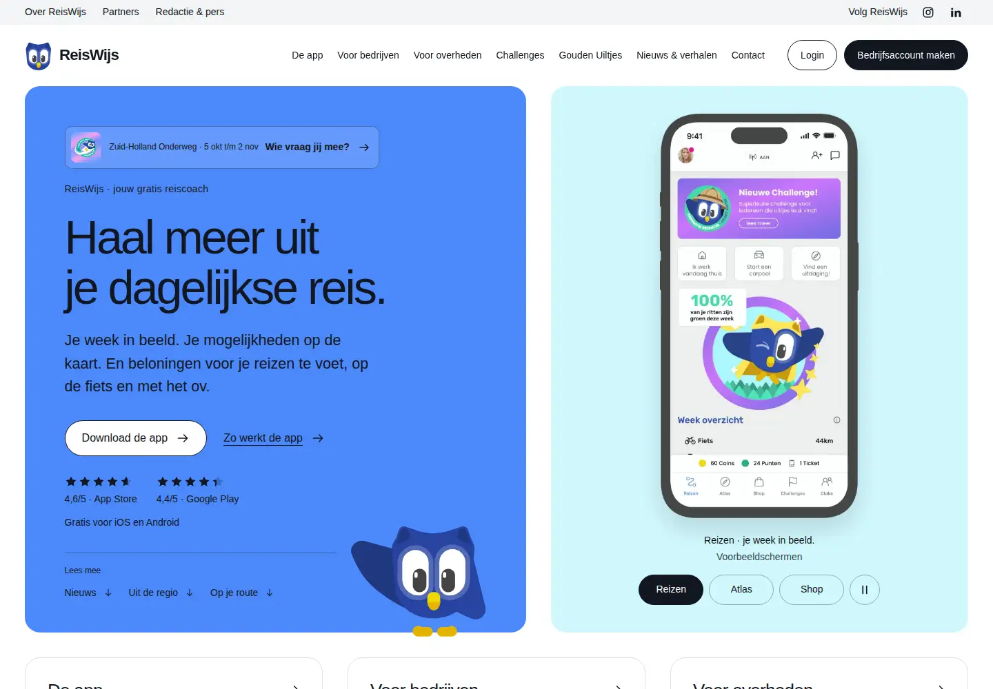 Captured homepage of reiswijs.nu in the current scan