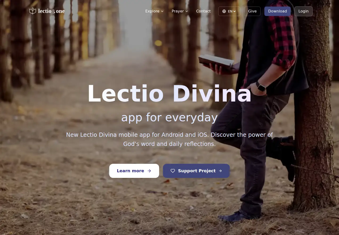 Captured homepage of lectio.one in the current scan
