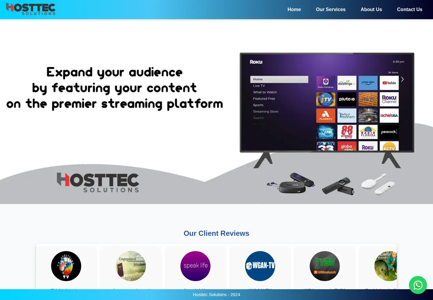 Captured homepage of hosttec.online in the current scan