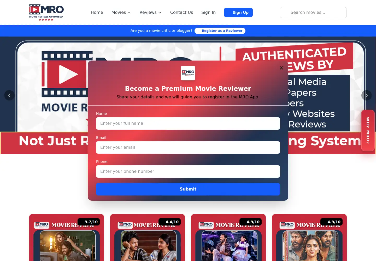 Screenshot of moviereviews.online