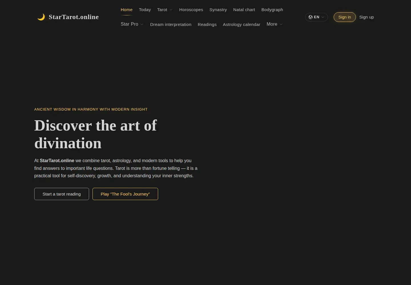 Screenshot of startarot.online