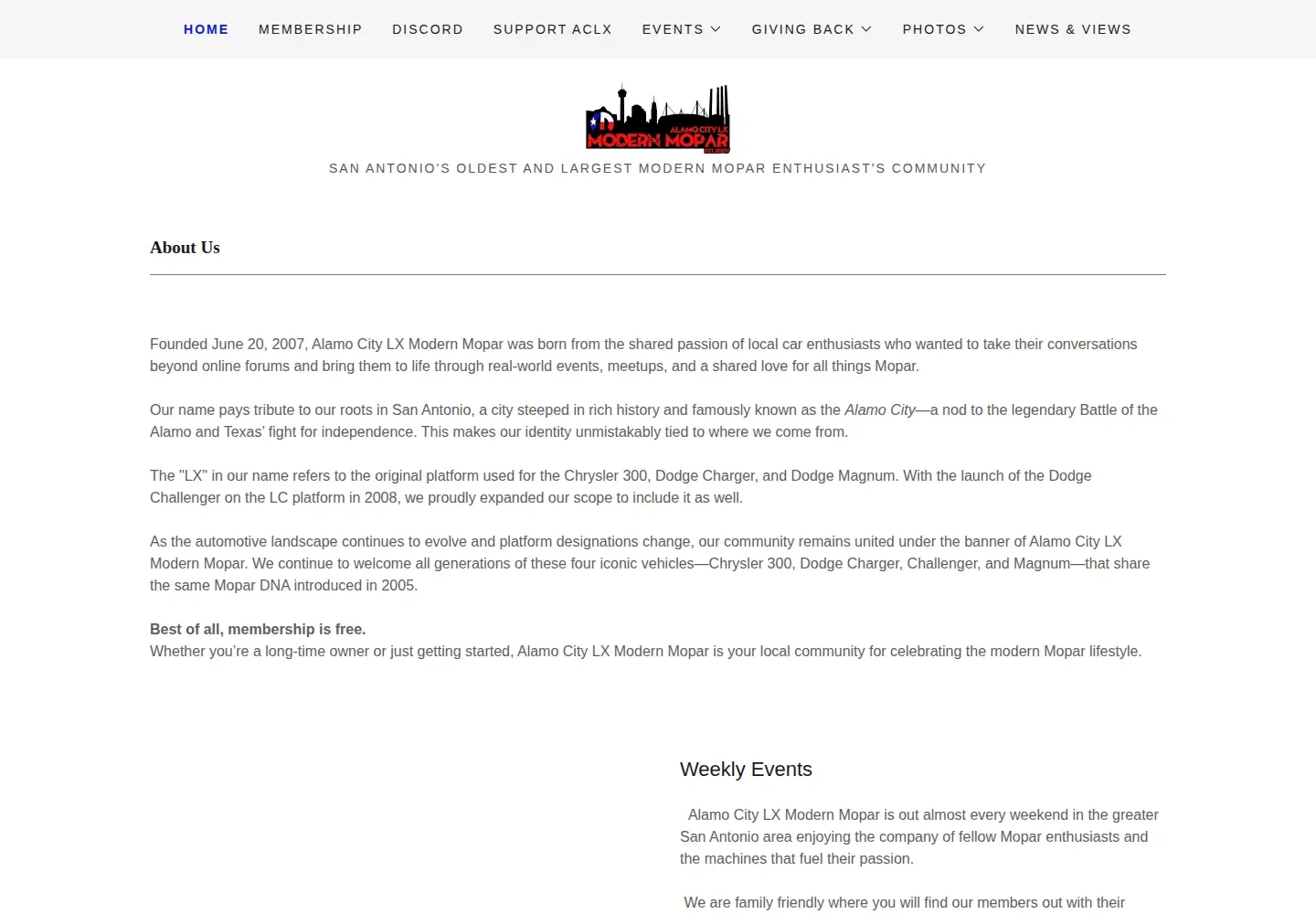 Screenshot of alamocitylx.org
