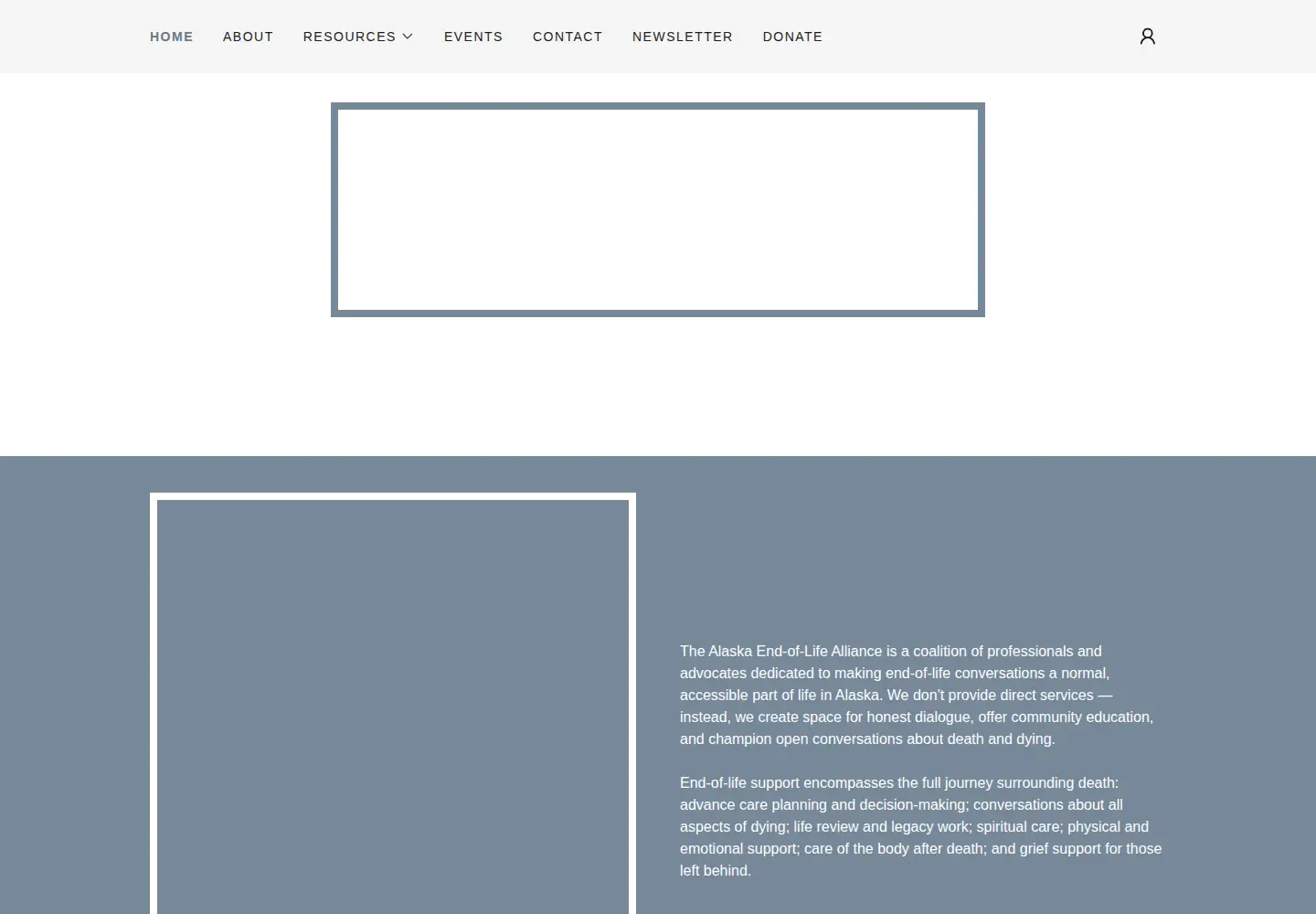 Captured homepage of alaskaendoflifealliance.org in the current scan