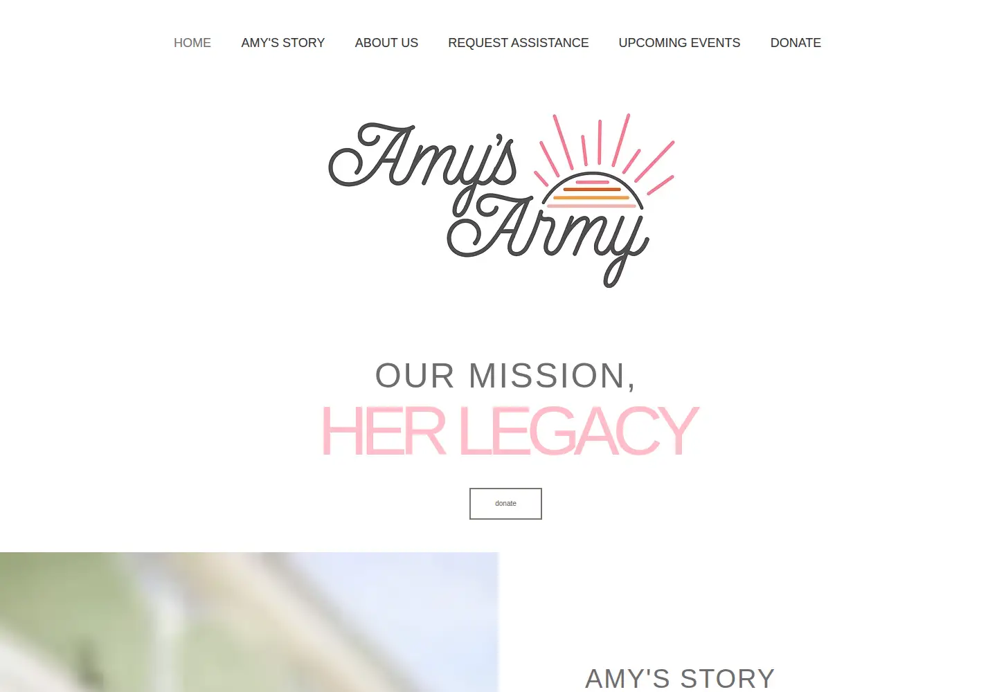 Captured homepage of amysarmymd.org in the current scan