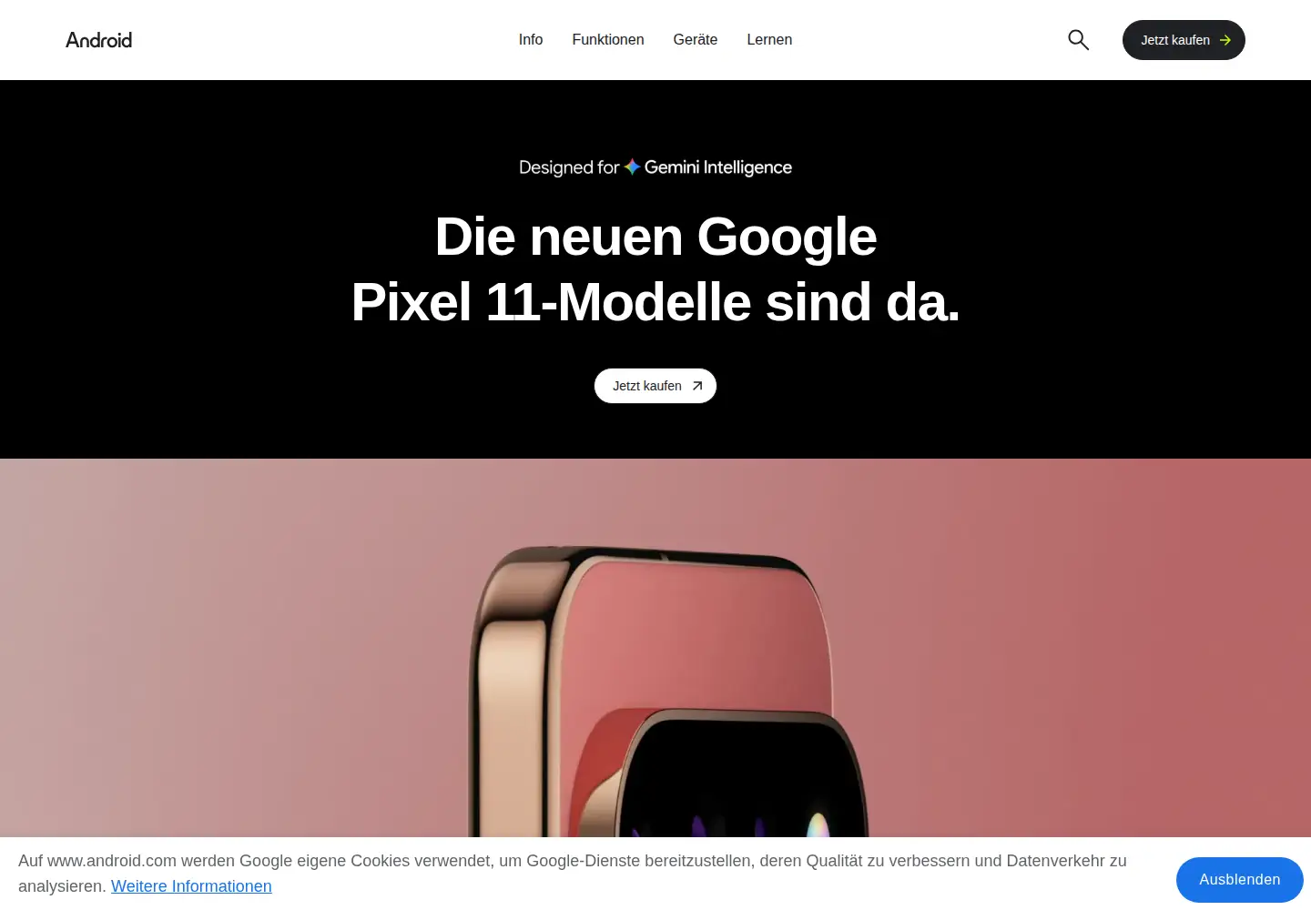 Screenshot of android.com