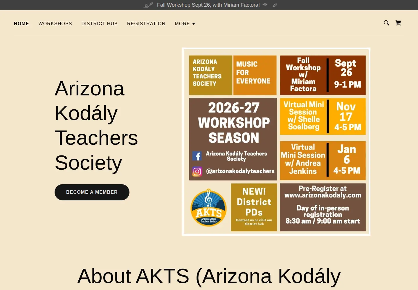 Captured homepage of arizonakodaly.org in the current scan