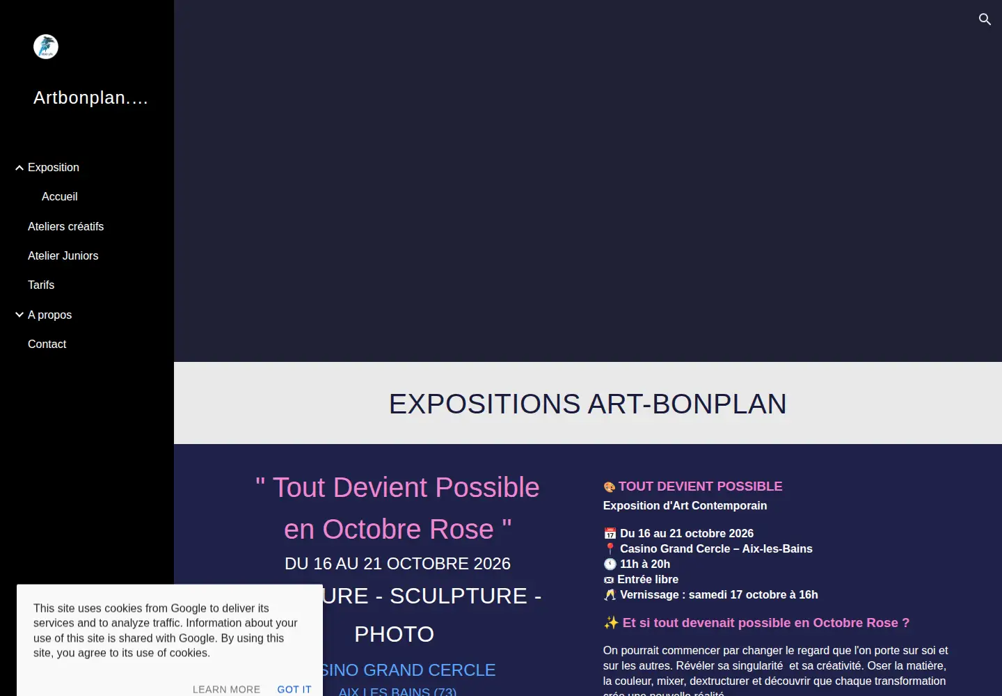 Captured homepage of artbonplan.org in the current scan