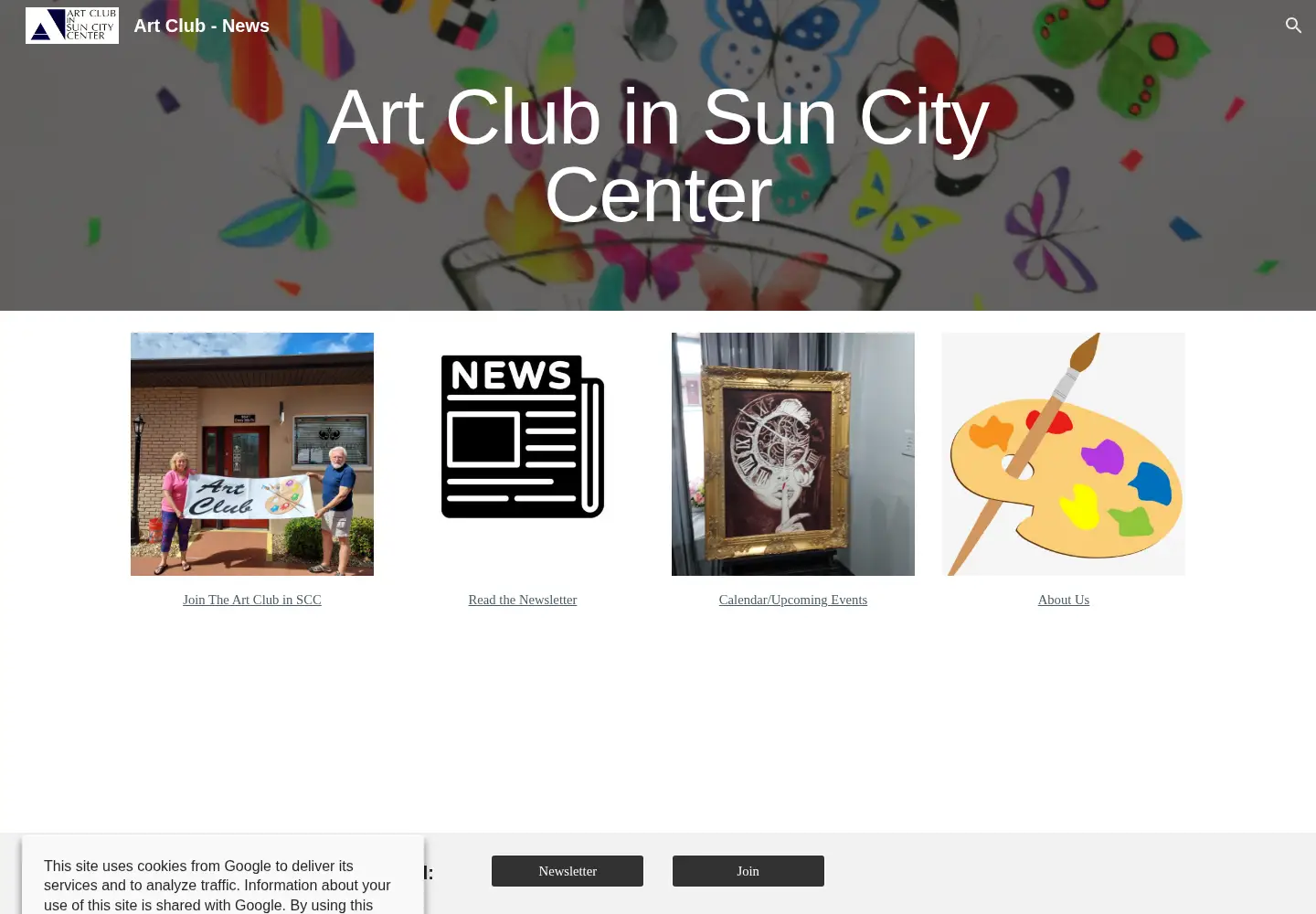 Captured homepage of artclubofscc.org in the current scan