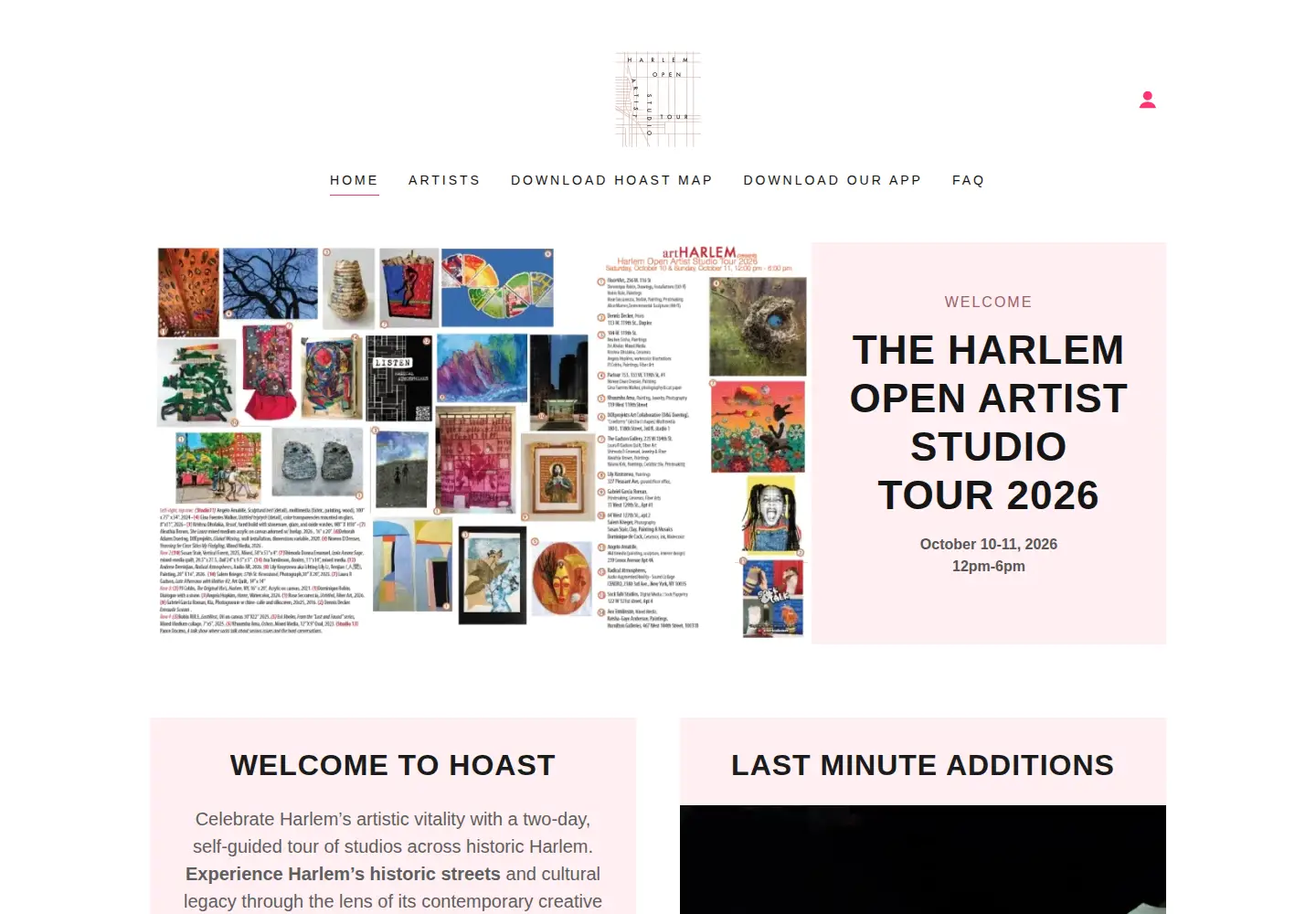 Captured homepage of artharlem.org in the current scan