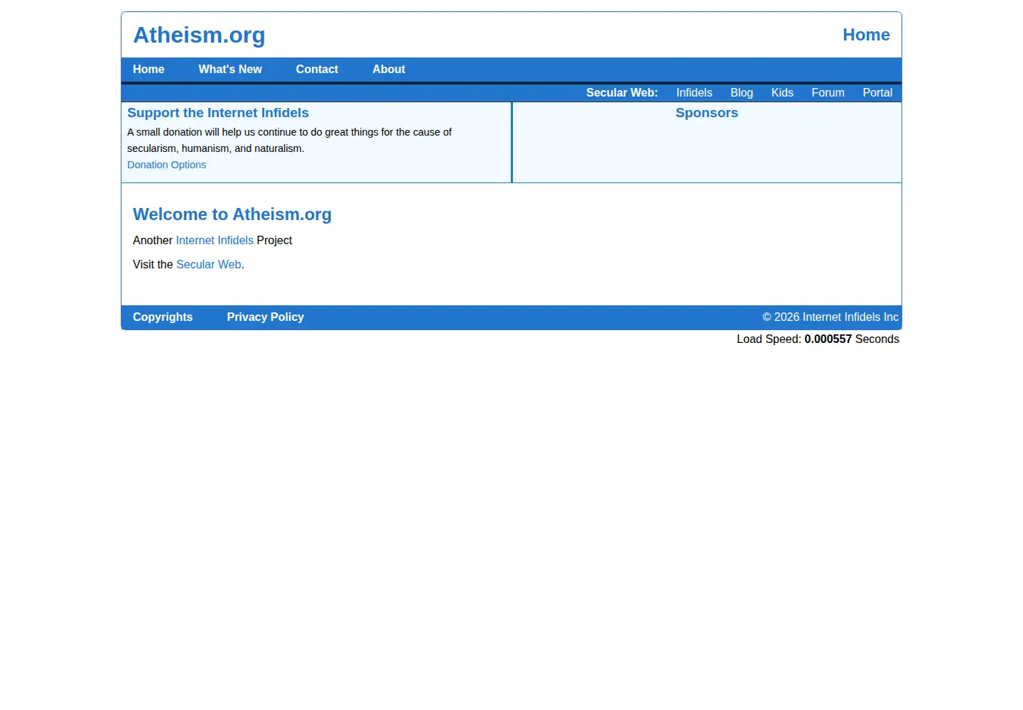 Screenshot of atheism.org