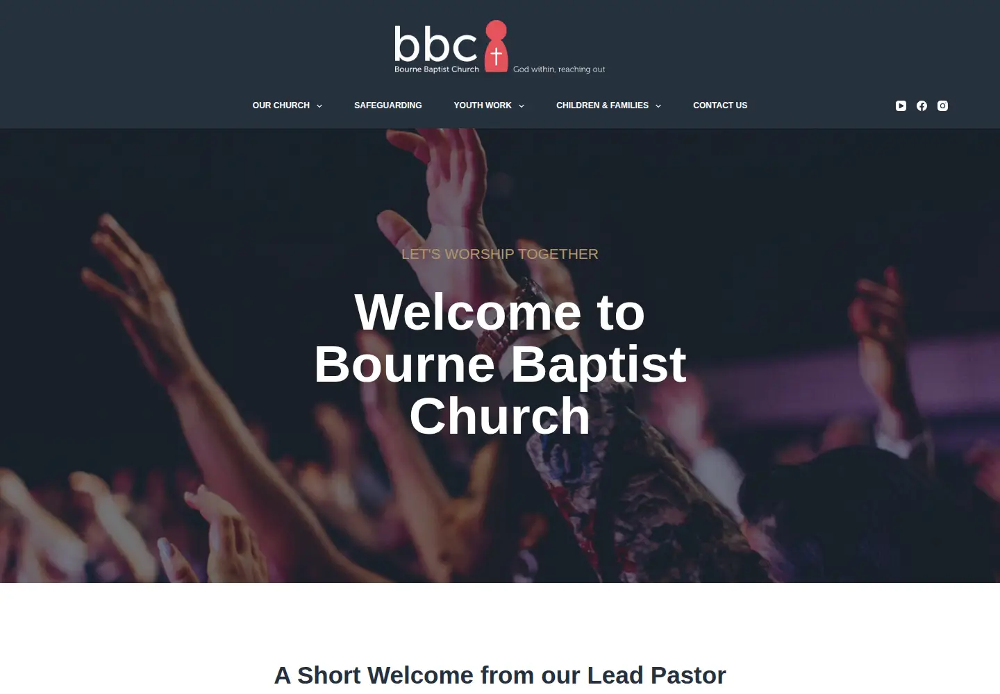 Captured homepage of bournebaptistchurch.org in the current scan