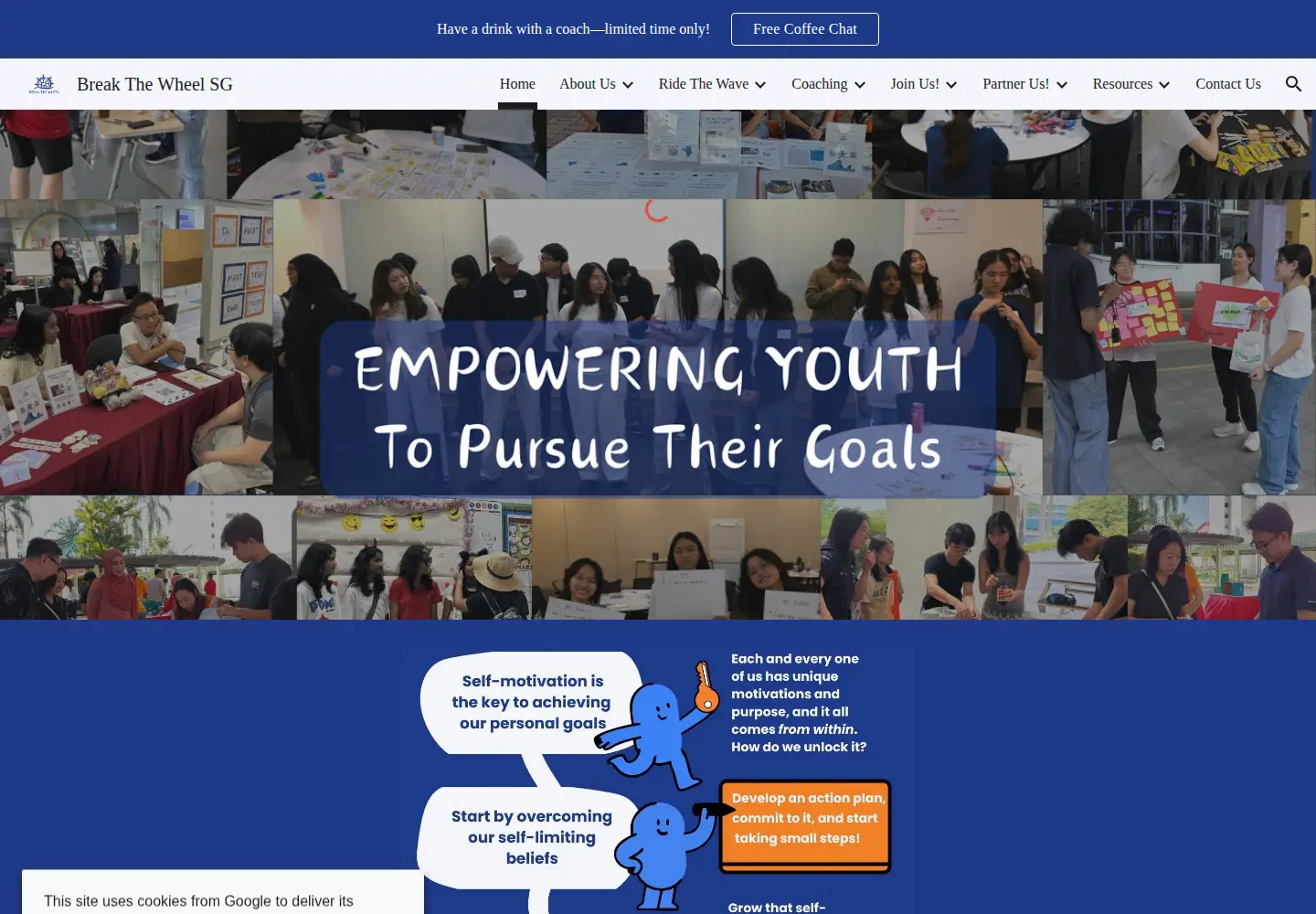 Captured homepage of breakthewheelsg.org in the current scan