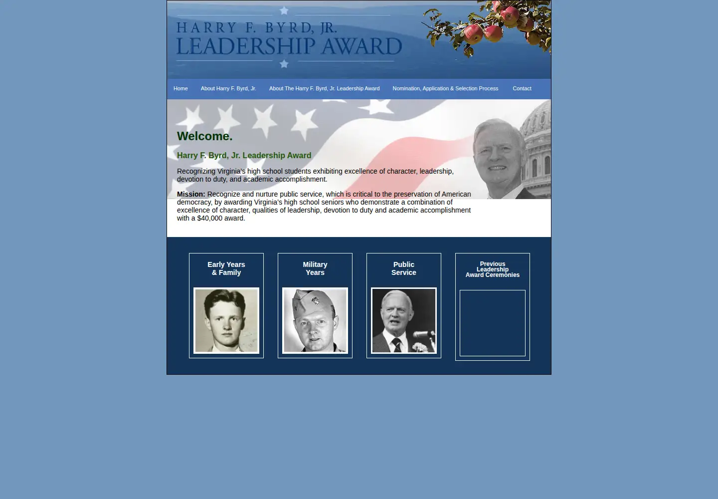 Screenshot of byrdleadershipaward.org