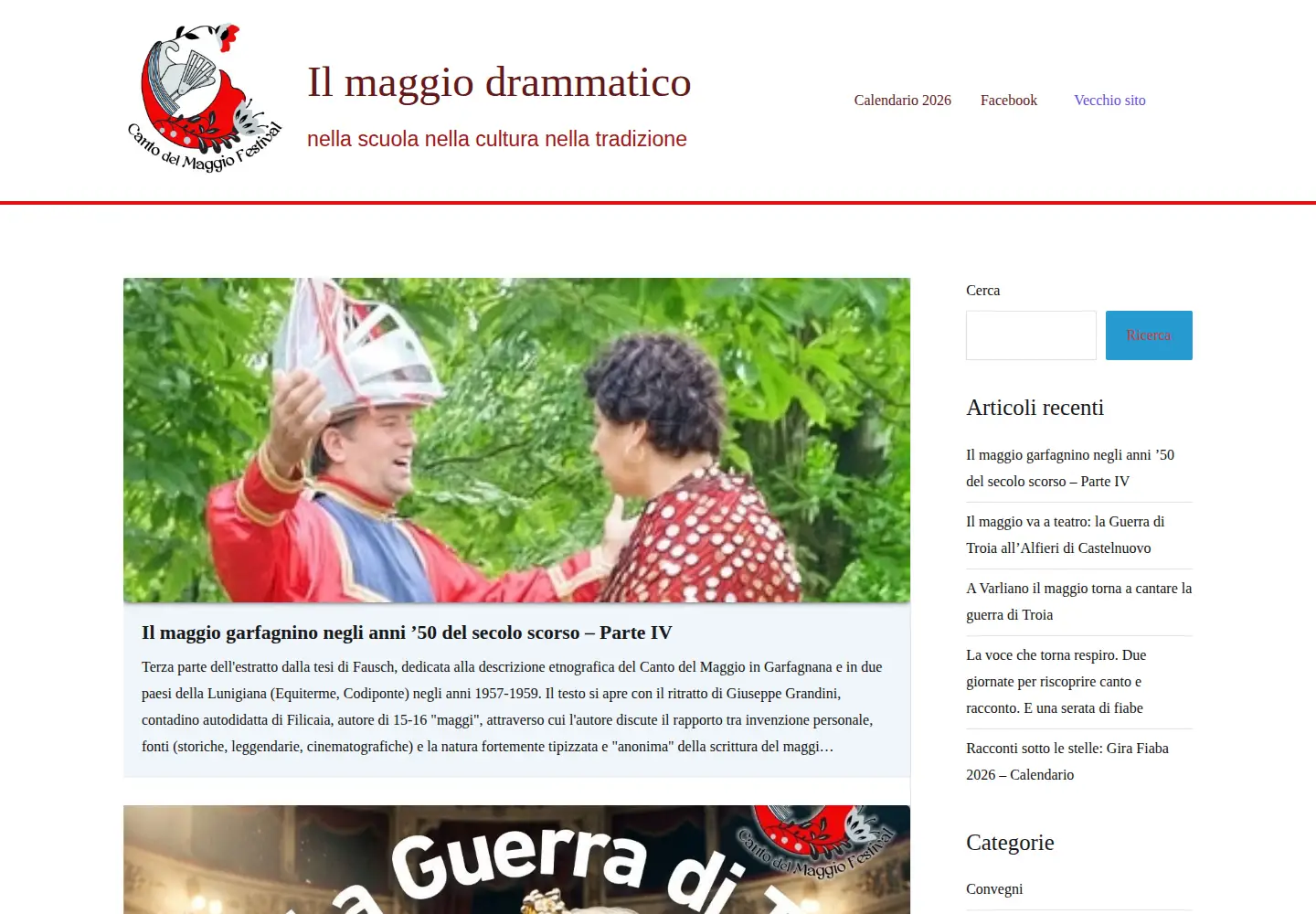 Screenshot of cantodelmaggio.org