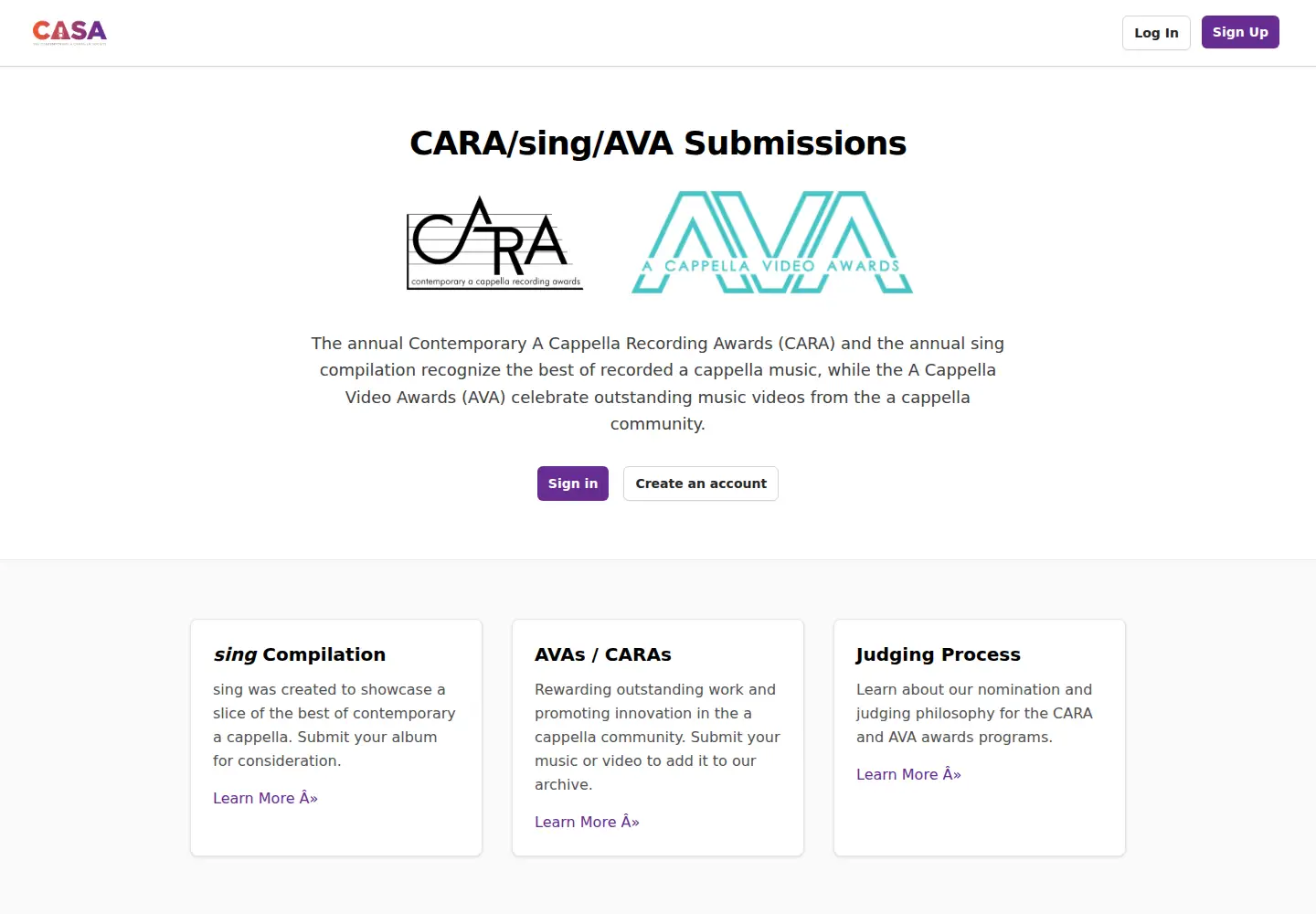 Screenshot of carawards.org