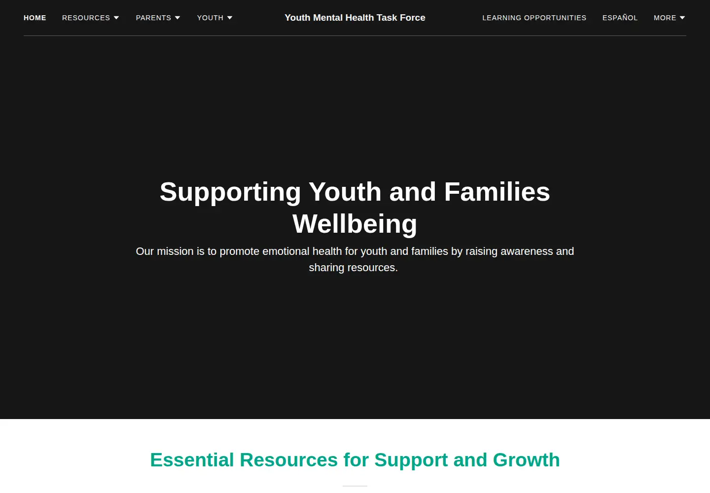 Screenshot of ccyouthmentalhealth.org